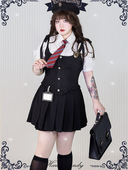 Plus Size Friendly White Short Puff Sleeves Shirt with Tie