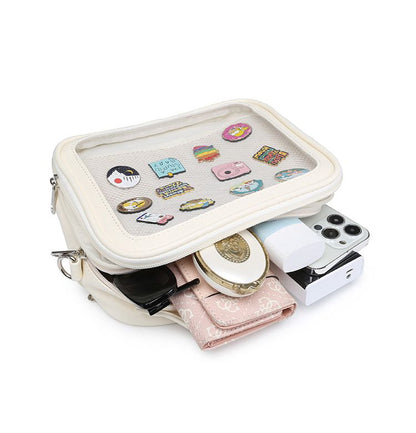 Sky Blue/Pink/Purple/White/Apricot PU Square Crossbody Ita Bag