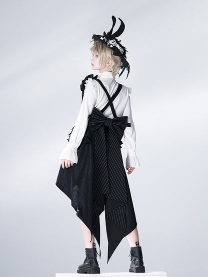 Bunny Theater White Ouji Fashion Long Sleeves Ruffle High Collar Shirt