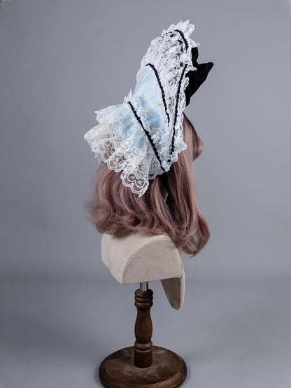 Alice in Wonderland Vibes Blue Boned Corset Top + Tiered Skirt Gorgeous Hime Lolita Full Set