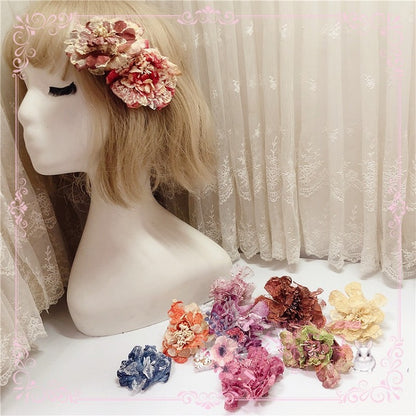 12 Color Options Floral Design Retro Hairclip