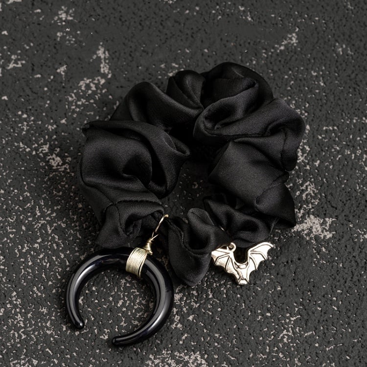 Clearance-Bat and Crescent Design Scrunchie