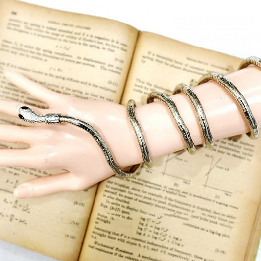 Black / Silver Snake Shaped Bracelet