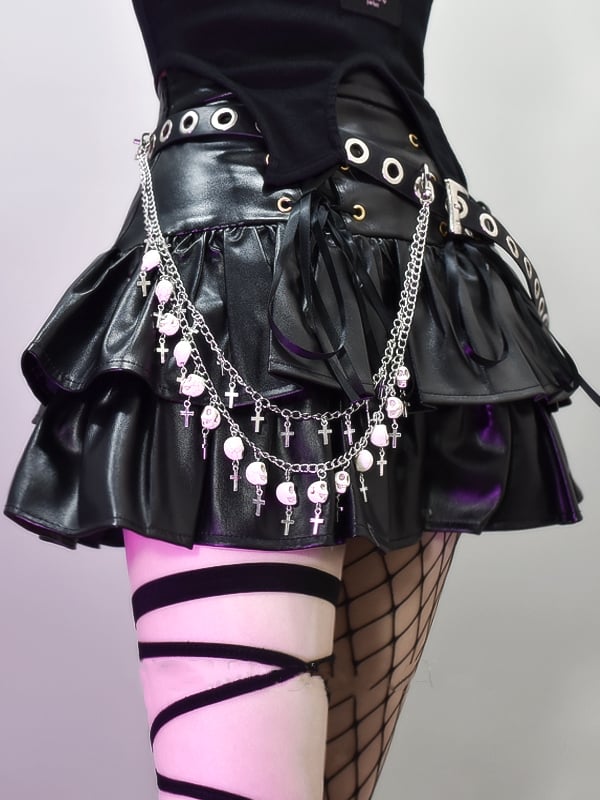 Skull Cross Decorative Silver Waist Chain