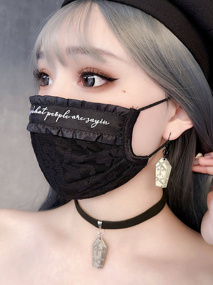 Silver Coffin-shaped Earrings