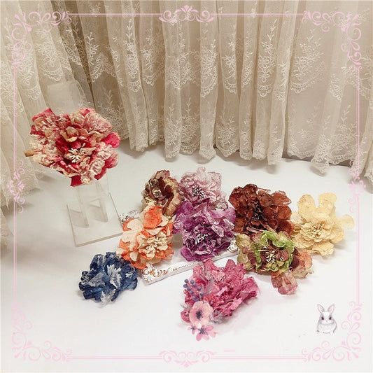 12 Color Options Floral Design Retro Hairclip