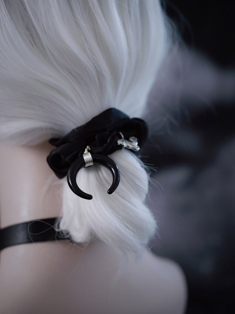 Clearance-Bat and Crescent Design Scrunchie