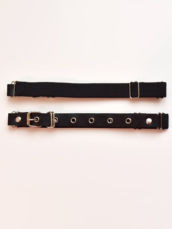 Studs Decorated Black PU Garter