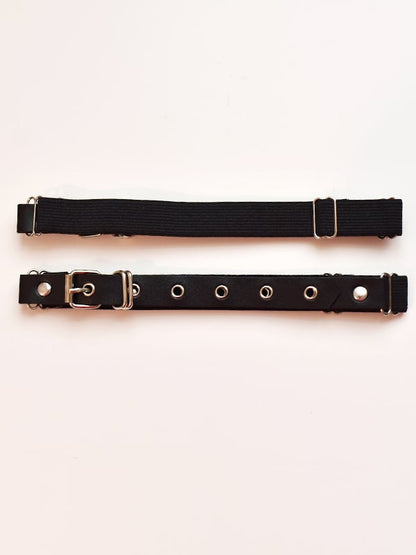 Studs Decorated Black PU Garter