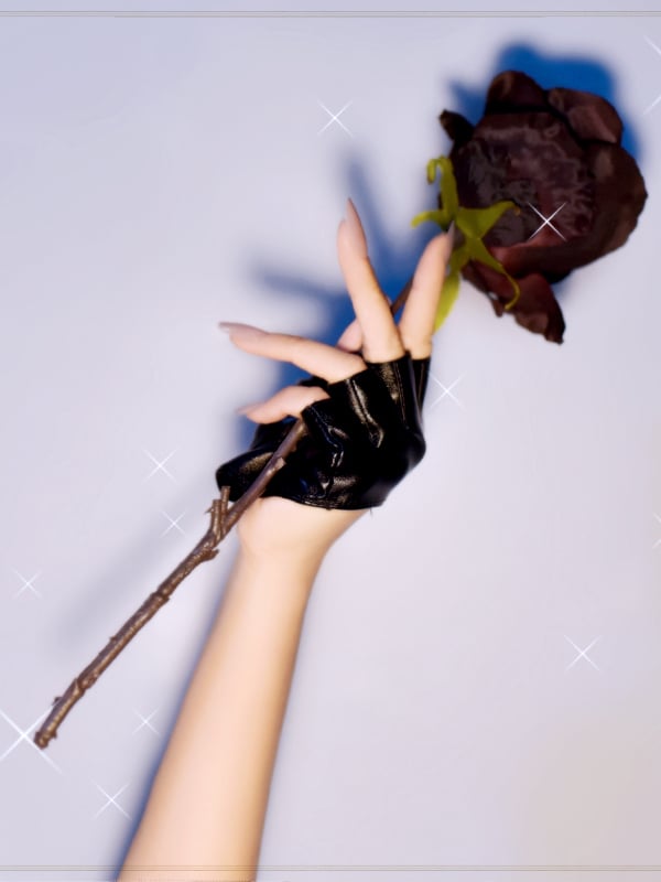 Cyberpunk PU Half-hand Gloves Black/White/Wine Red/Coffee