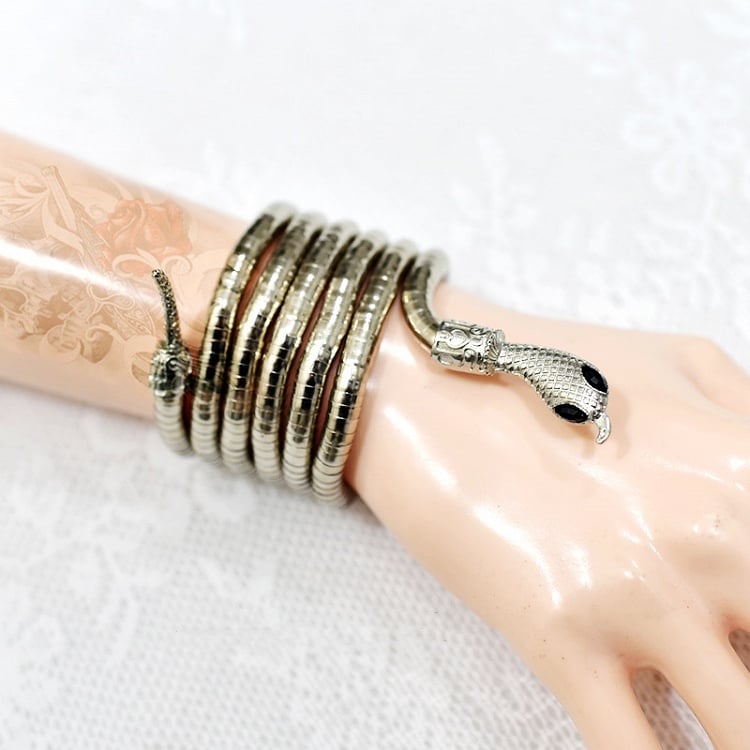 Black / Silver Snake Shaped Bracelet