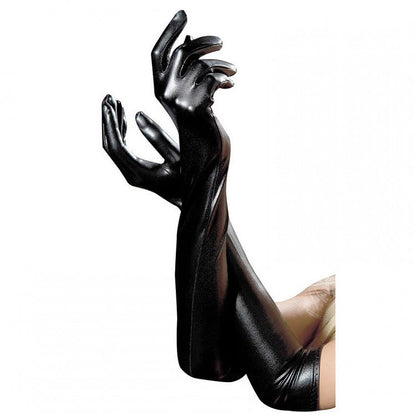 Gothic PU Black / White Long Gloves