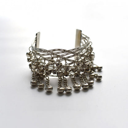 Gothic Punk Silver Metal Bell Armlet