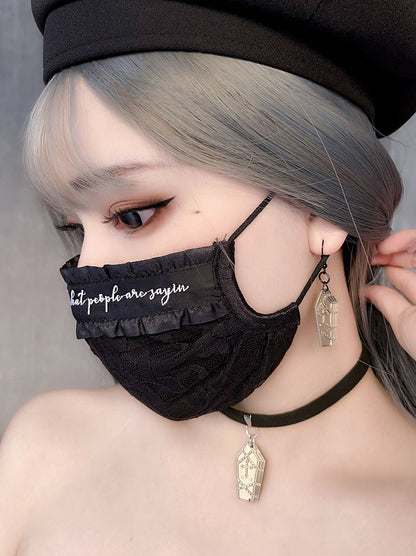 Silver Coffin-shaped Earrings