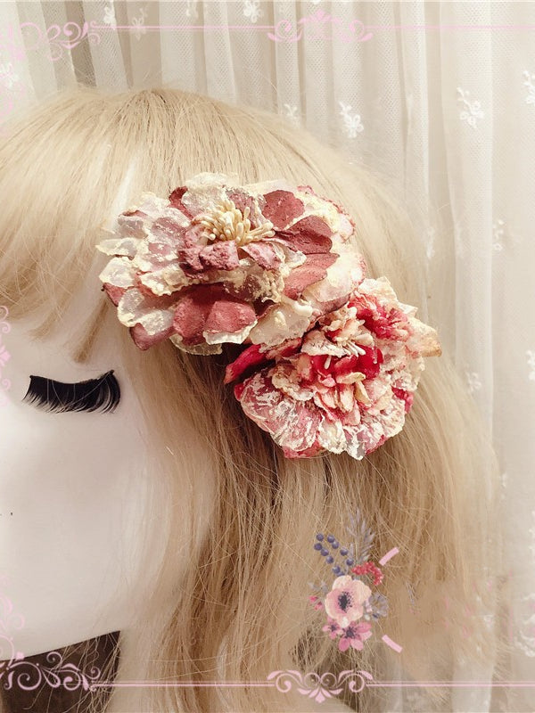 12 Color Options Floral Design Retro Hairclip