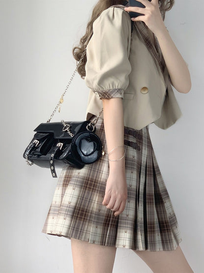 Fold-over Flap Metal Chain Design Shoulder Bag