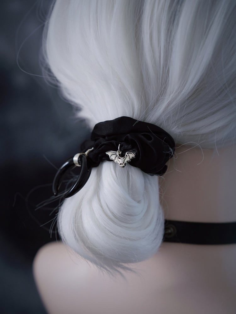 Clearance-Bat and Crescent Design Scrunchie