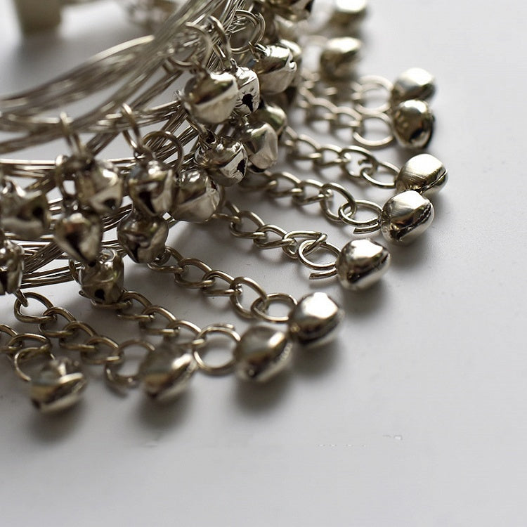 Gothic Punk Silver Metal Bell Armlet