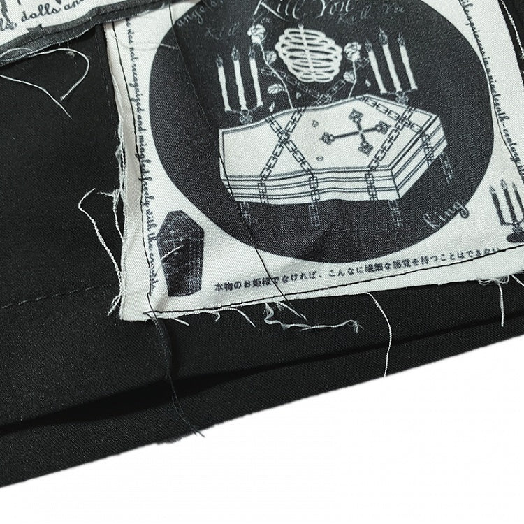 Punk Applique Design Black Shorts