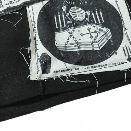 Punk Applique Design Black Shorts