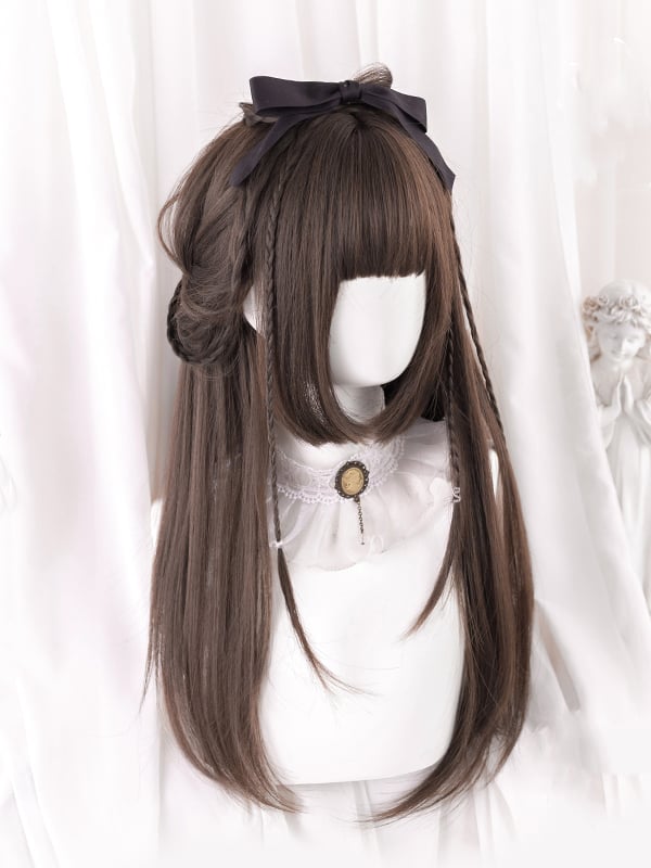 Clearance-Brown Princess Cut Straight Synthetic Wig