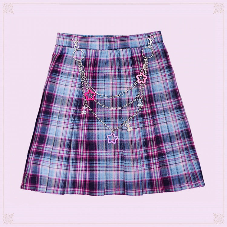 Y2K Star and Bear Decorated Silver Waist Chain