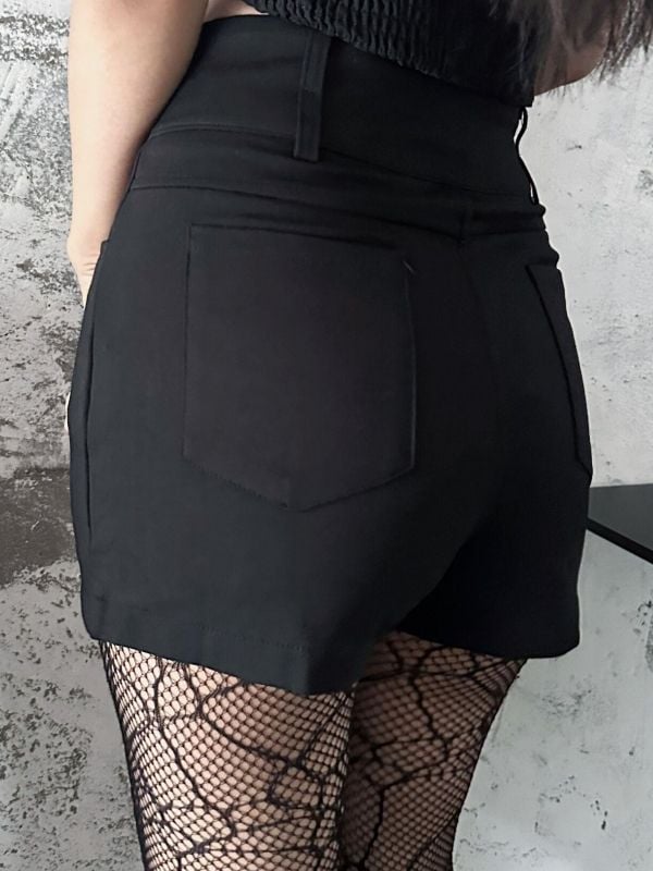 Punk Black High Waist Shorts