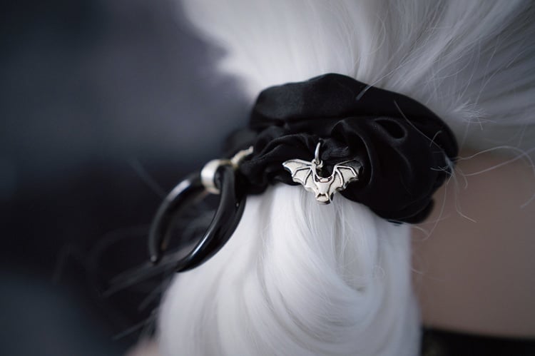 Clearance-Bat and Crescent Design Scrunchie