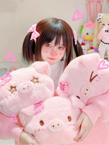Pink Cute Pig-shaped Plush Crossbody