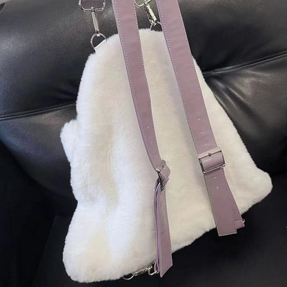 White Ghost Shaped Plush Backpack Large Size