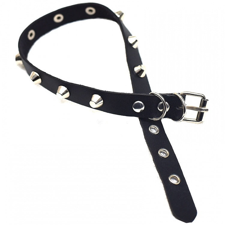 Punk Studs Decorative Black PU Bracelet