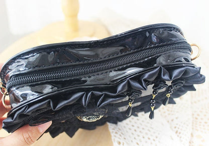 Black Heart Shaped Tote Bag / Crossbody