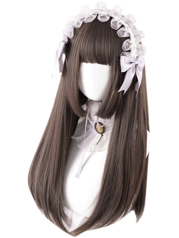 Clearance-Brown Princess Cut Straight Synthetic Wig