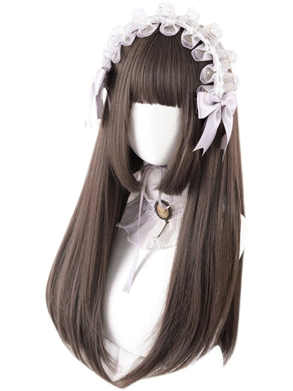 Clearance-Brown Princess Cut Straight Synthetic Wig