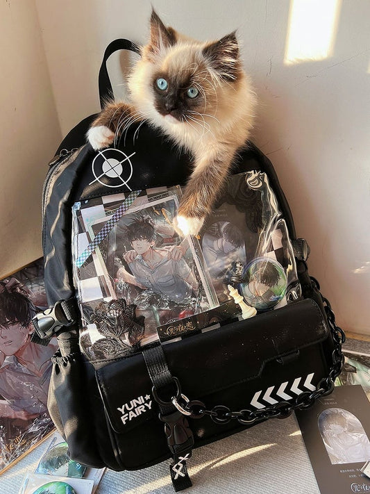 Black Large Capacity Ita Backpack