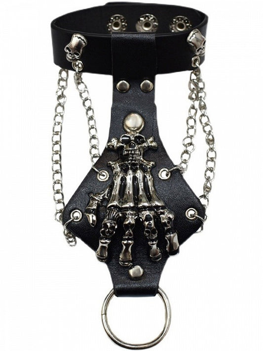 Skull Bones Design Chain Rock Black Bracelet