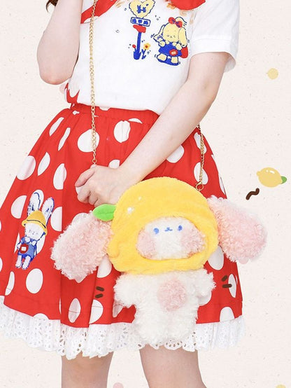 Lemon Dog Doll Plush Crossbody Bag