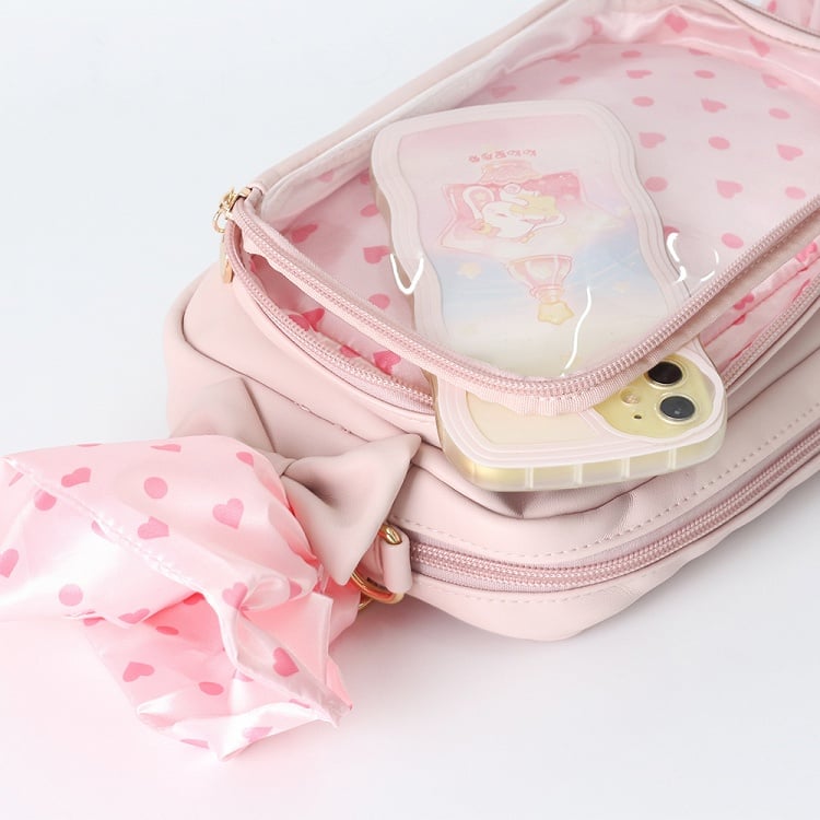 Black/Pink Candy Ita Bag Polk-dot and Sweetheart Pattern