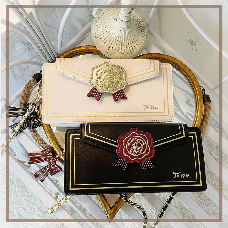 Fold-over Flap Letter from Rose Shoulder Bag