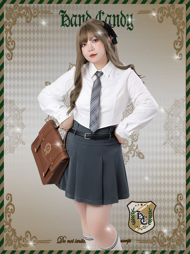 Plus Size - White Long Sleeves Shirt