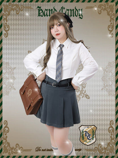 Plus Size - White Long Sleeves Shirt