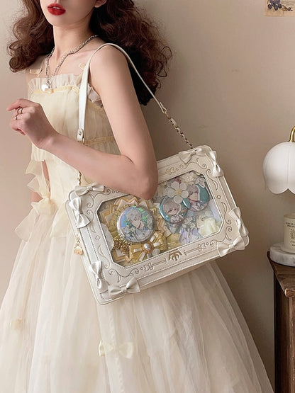 Zip Closure Vintage Picture Frame-shaped Lolita Crossbody Itabag