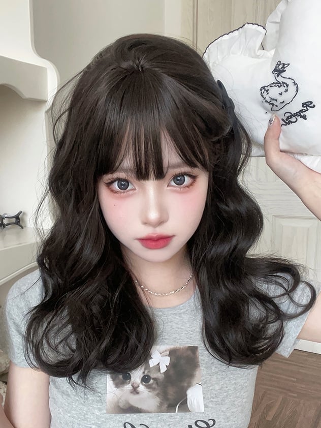 Clearance-Brown Long Wavy Synthetic Wig