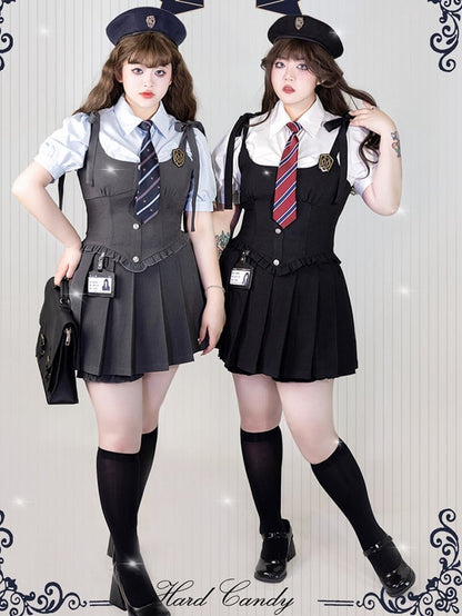 Plus Size Friendly Black Pleated Skirt