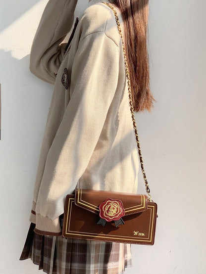 Fold-over Flap Letter from Rose Shoulder Bag