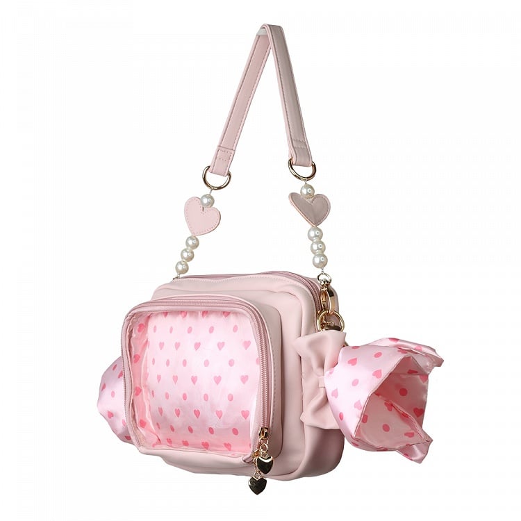 Black/Pink Candy Ita Bag Polk-dot and Sweetheart Pattern