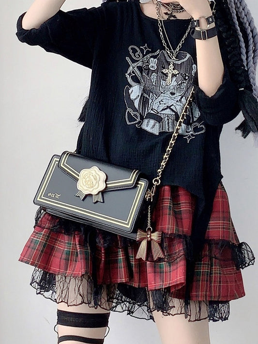 Fold-over Flap Letter from Rose Shoulder Bag