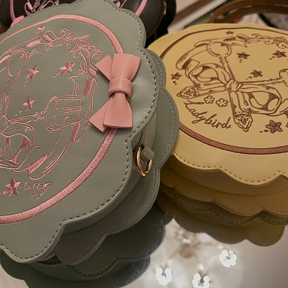 Zip Closure Afternoon Tea Shoulder Bag