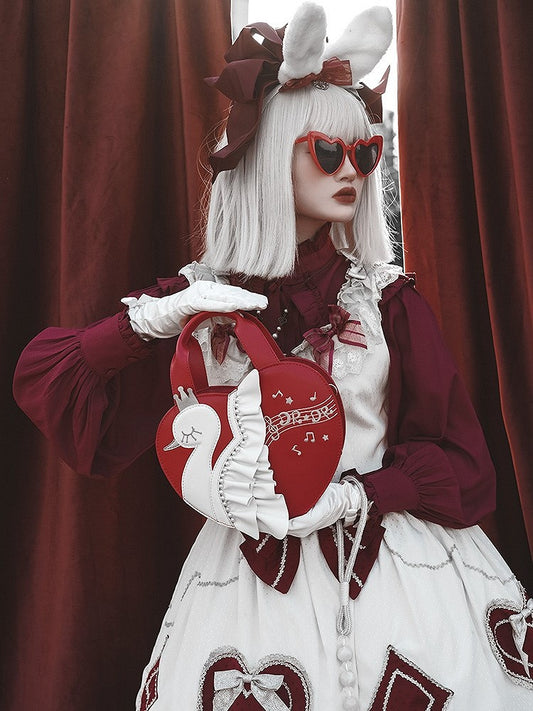 Little Swan Nocturne Lolita Crossbody Heart-shaped Bag