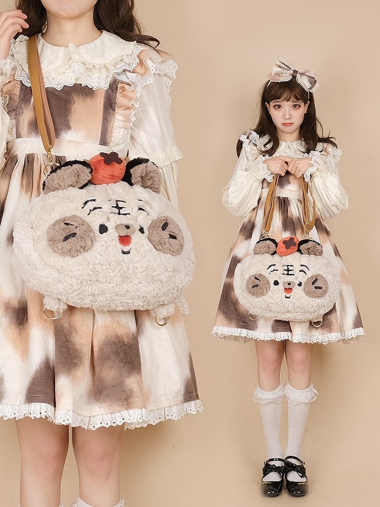 Tiger-shaped Sweet Backpack/Crossbody Plush Bag
